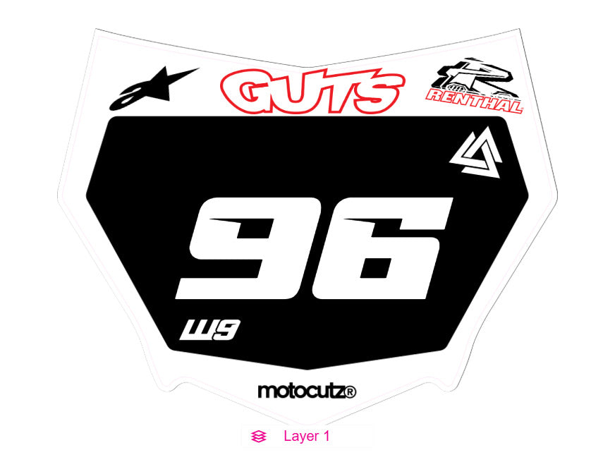 Motocutz plate decal